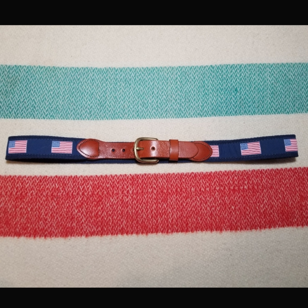 USA Flag Leather & Canvas Belt